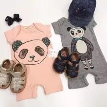 2016 été AUTOMNE ENFANTS PANDA BARBOTEUSES enfants bébé garçon vêtements BÉBÉ barboteuses bébé fille vêtements kikikids vetement enfant fille