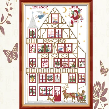 

Joy Sunday,Christmas gift,cross stitch embroidery set,printing cloth embroidery kit,needlework,Christmas style cross stitch