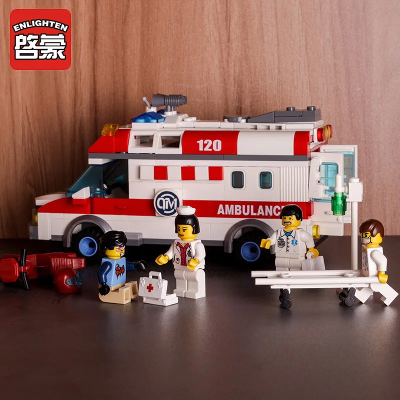 1118 328pcs Ambulance Constructor Model Kit Blocks Compatible LEGO Bricks Toys for Boys Girls Children Modeling 1118 328pcs Ambulance Constructor Model Kit Blocks Compatible LEGO Bricks Toys for Boys Girls Children Modeling