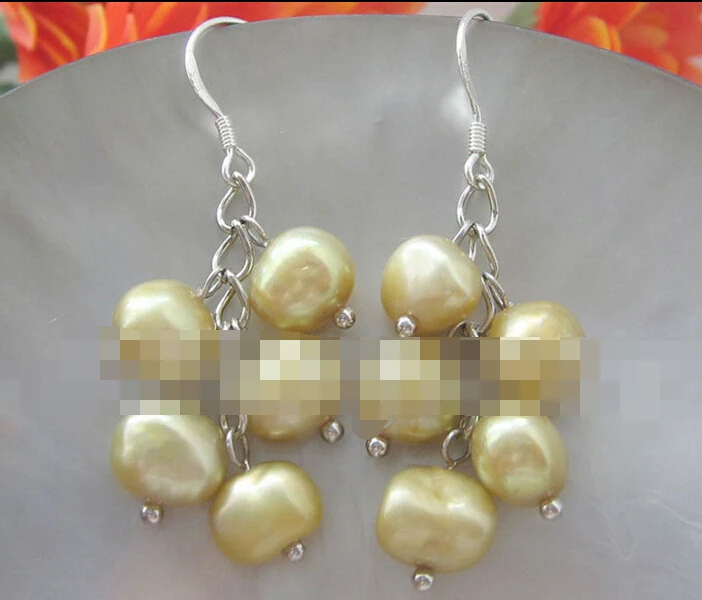

1585 Champagne baroque freshwater pearl earring