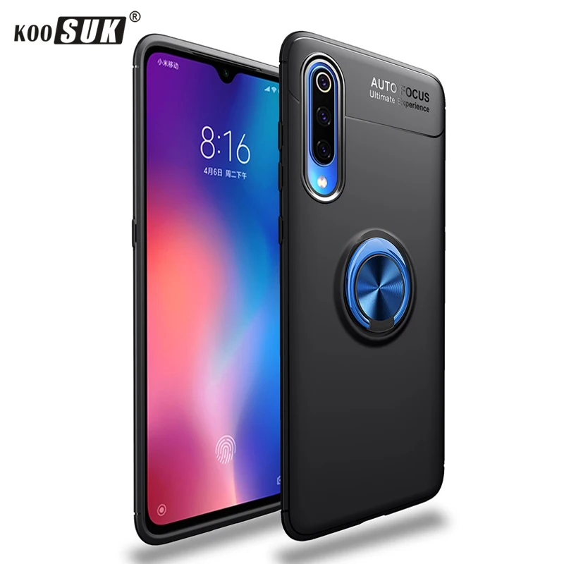 Матовый мягкий чехол для Xiaomi Mi 9 SE автомобильный держатель поворотное кольцо на