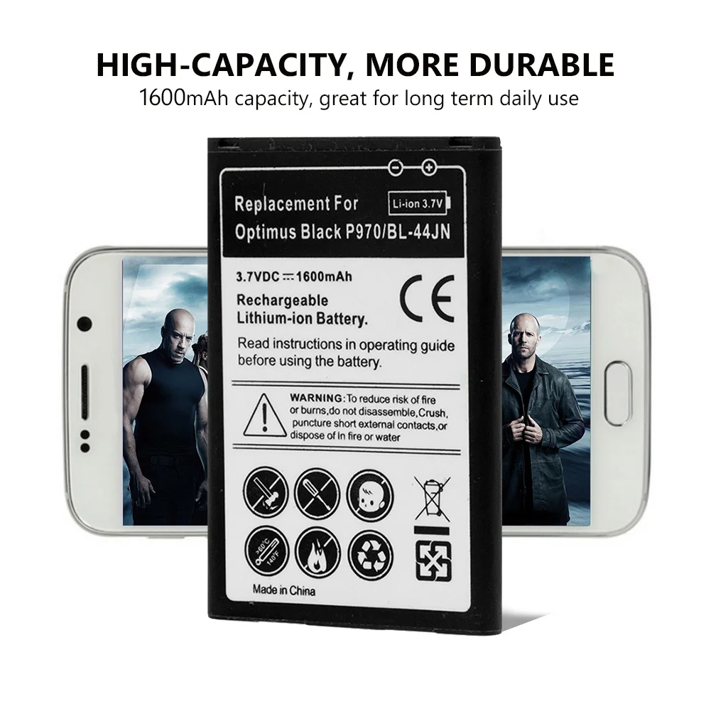 1 шт. BL 44JN 1600 мА/ч высокое качество BL44JN Li Ion Батарея для LG L5 C660 P693 P698 E610 E615 E612 E400