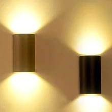 6 Вт 10 Вт черный светодиодный настенный светильник, уличный водонепроницаемый IP65 Алюминиевый Современный декоративный ландшафтный светильник для парка, комнаты, крыльца, сада, лампа серого цвета