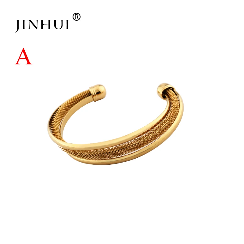 Jin Hui 1 шт. Золотой Цвет Медь браслеты для женщин Дубай невесты свадебные украшения браслет Рамадан Ближний Восток Африканский