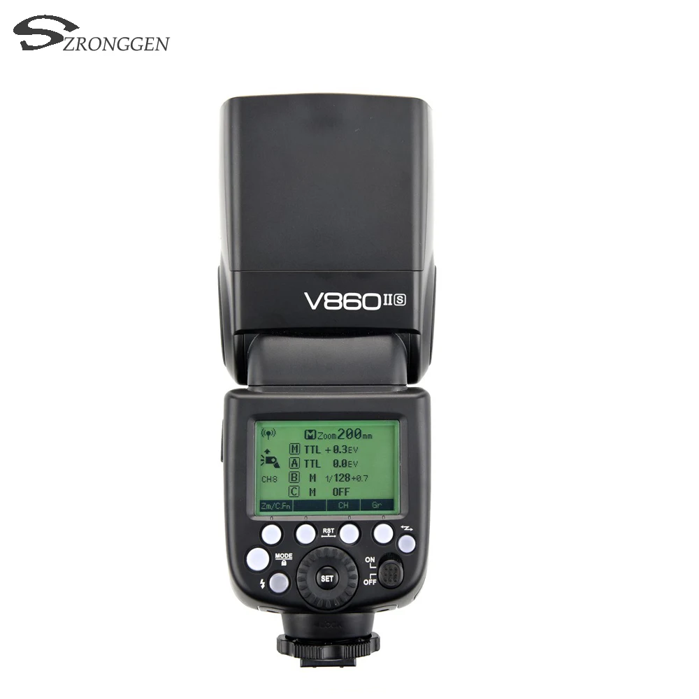 Вспышка Godox V860II V860II-C/N/S 2,4G 1/8000s с литий-ионным аккумулятором 2000 мАч, беспроводной светильник-вспышка для sony A7 A7S для Canon для Nikon