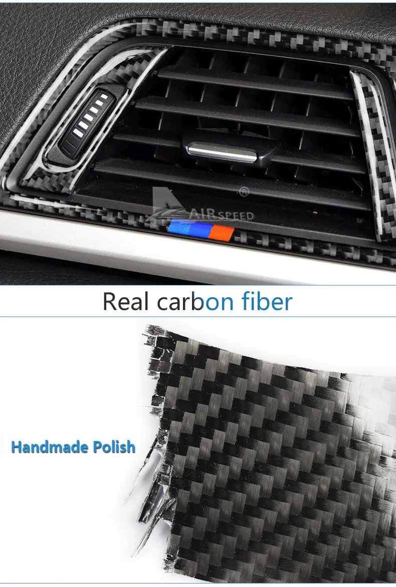 Carbon Fiber Car Center Console Air Outlet Frame Air Conditioning Vent Trim Sticker Styling for BMW F30 F34 Accessories (9)