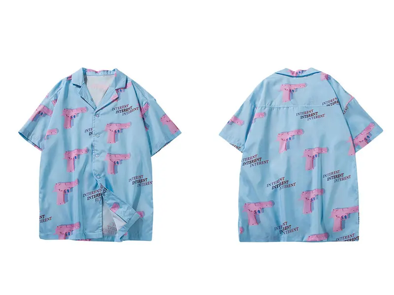 Pistol Gun Print Shirts 1