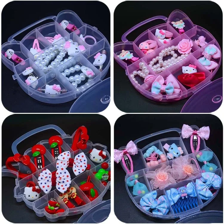 

Ear clip ring necklace Hair clip Head wear set Birthday Party gift for girls Princess Jewelry Accessories set with Jewelry box