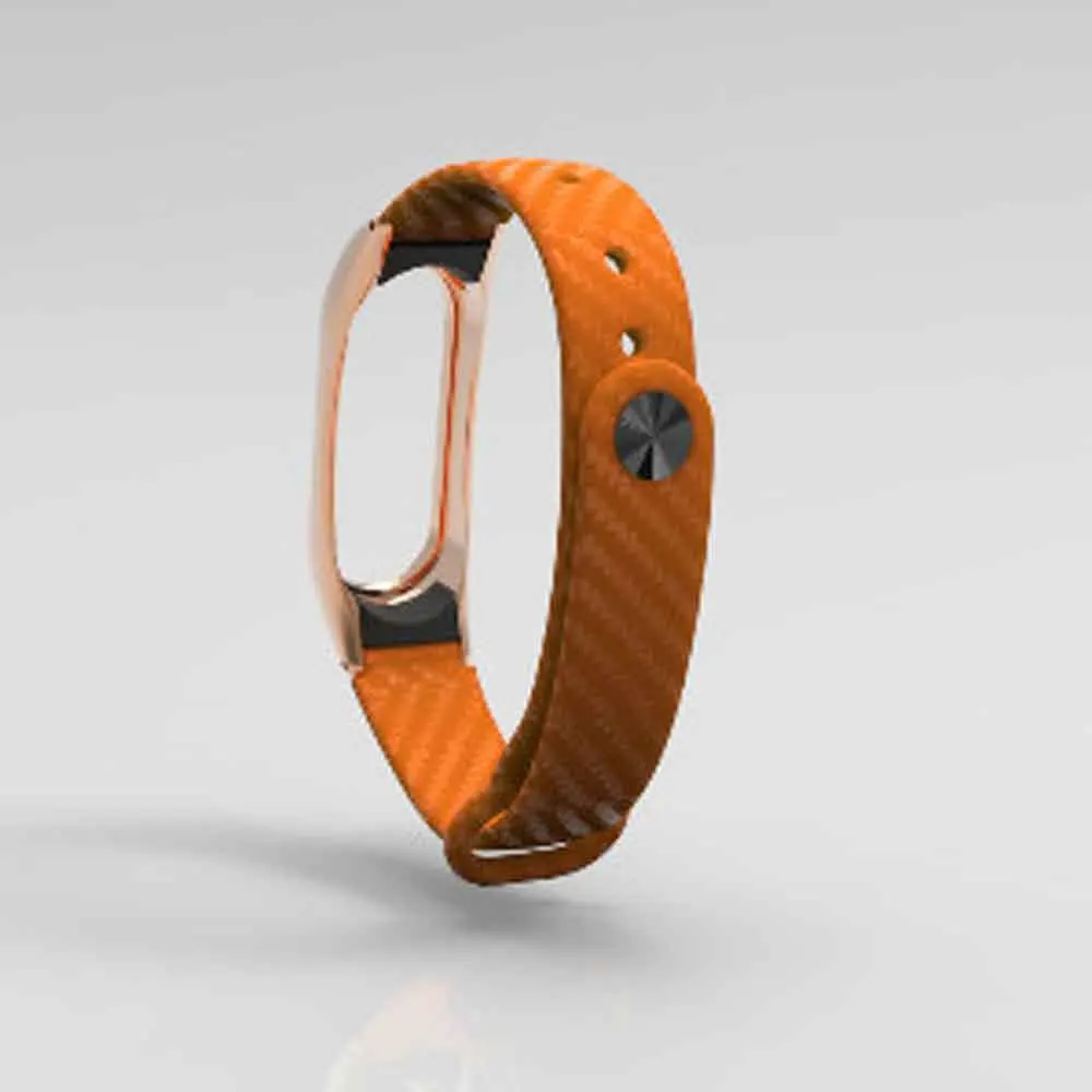 Valdus mi Band 2 ремешок из углеродного волокна Сменные наручные аксессуары металлический браслет для Xiao mi band 2 умный Браслет Ремни - Цвет: Orange
