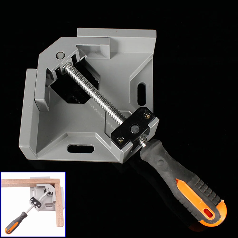 

Single Handle 90 Degree Right Angle Clamp Aluminum Alloy Welded Tool Woodworking Frame Clip MJJ88