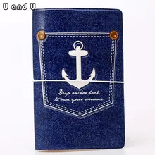 UandU мультфильм Обложка для паспорта для путешествий, pu кожаный держатель для кредитных карт с размером 14*9,6 см, держатель для паспорта-якорь знак