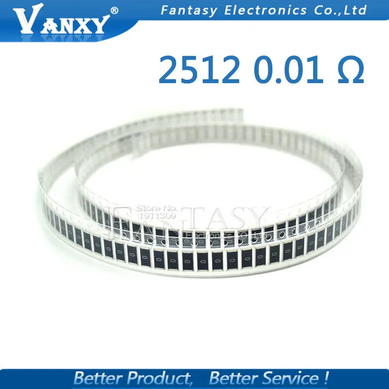 50 шт. 2512 SMD резистор 1% 1 Вт 0.01R 0,01 Ом 10mR R010