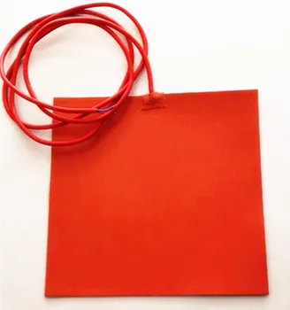 

500*500*1.5mm Silicone 3D Printer Heat Bed 220v 1000w Flexible Silicone Rubber Heater adhesive 1 face 3000mm lead wire 1side
