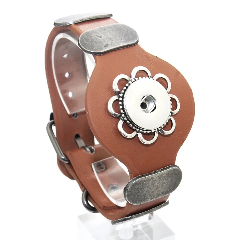 25 см регулируемый браслет с защелкой, винтажный металлический кожаный браслет, подходит для 18 мм, браслет с кнопкой для мужчин, ювелирный ремень для часов 9420 - Окраска металла: M