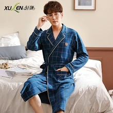 Летняя мужская хлопковая одежда для сна плюс халат размера кимоно халат мужской банный халат домашняя одежда для сна и отдыха