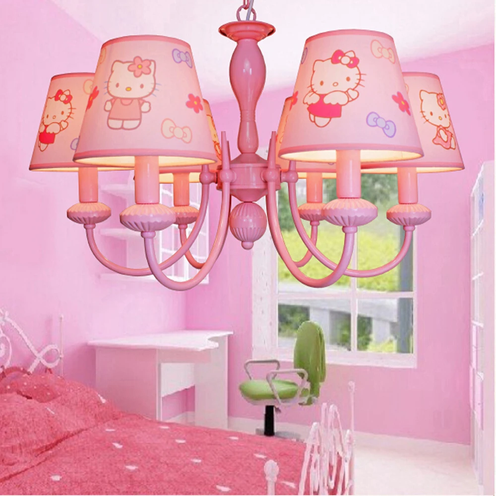 

Top Cartoon Led Pink Chandelier Flower Lustre Led E14 110V-220V Home Lighting Kids Room Chandelier Baby Led Chandeliers