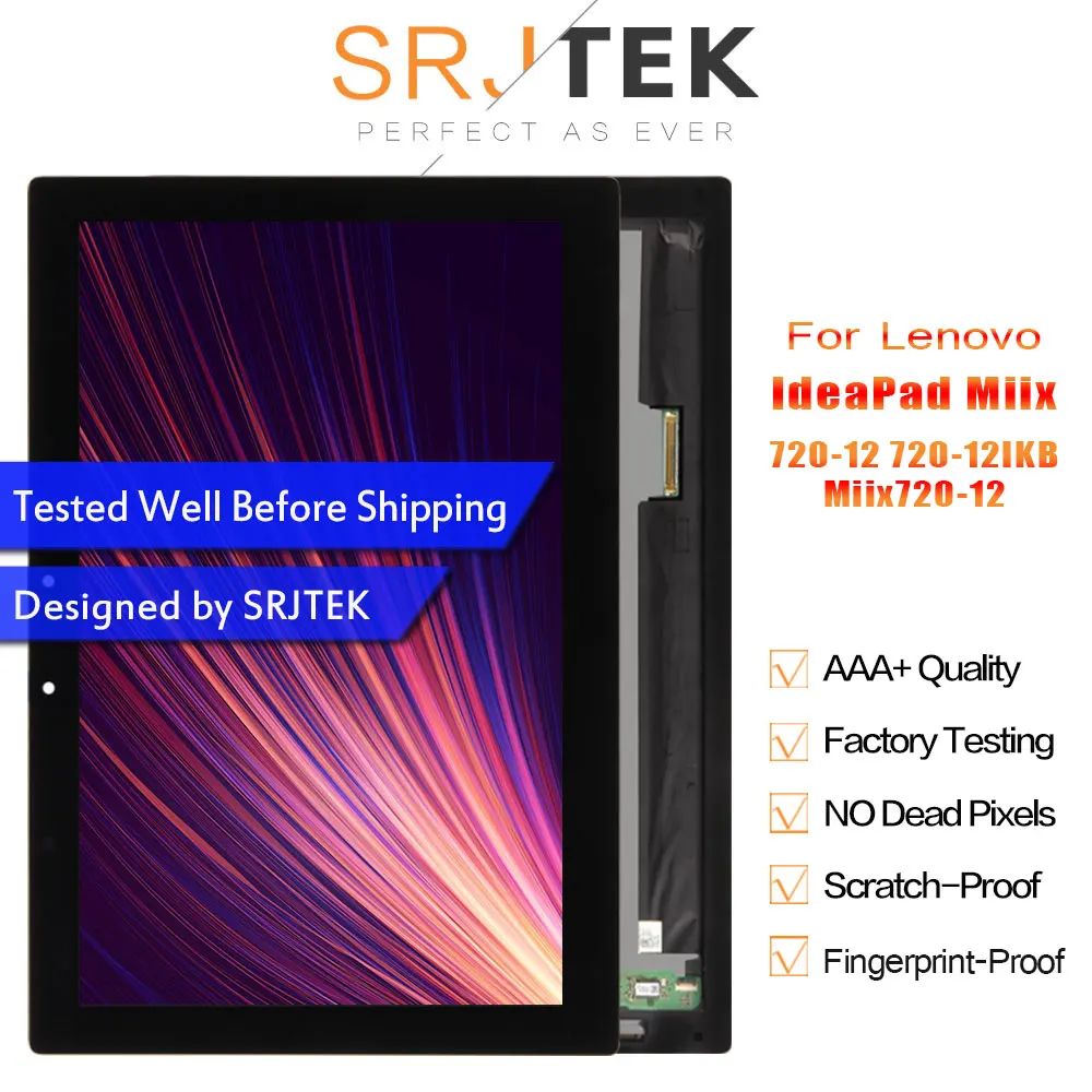 Srjtek 12 0 &quotдля Lenovo IdeaPad Miix 720 12IKB Miix720 сенсорный экран дигитайзер ЖК дисплей сменный