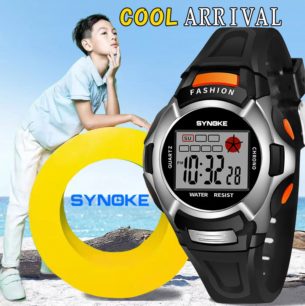 

SYNOKE Fashion Casual Brand Children Boys Student Waterproof Sports Watch LED Digital Date Girls Clock Wrist Watches reloj
