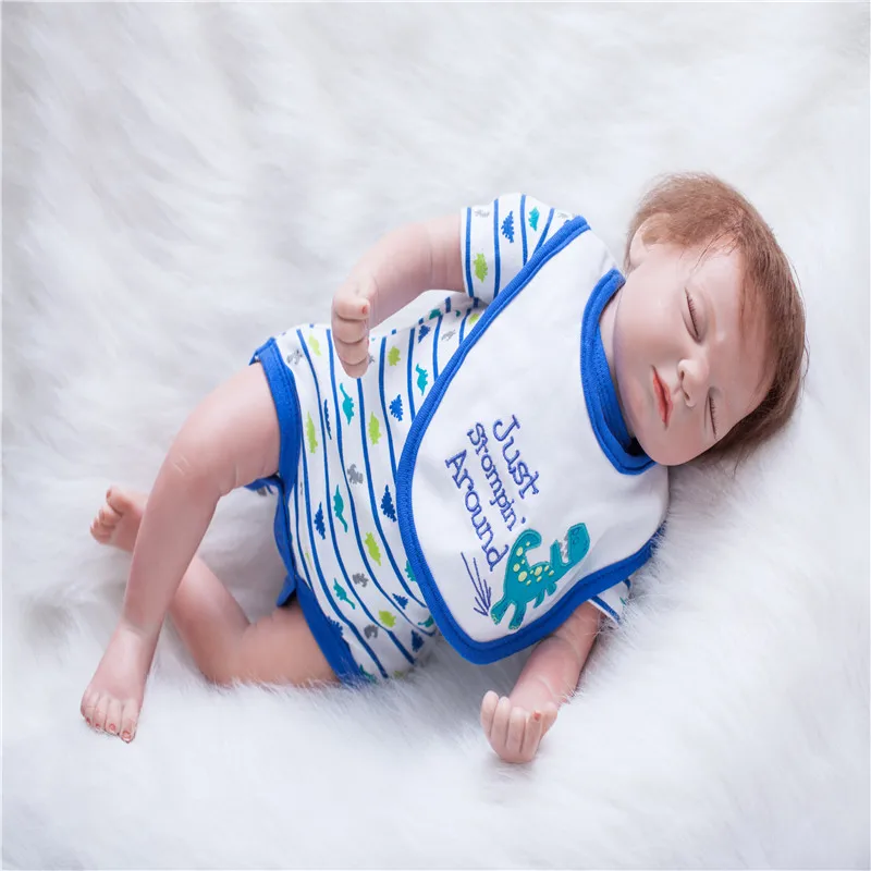 

20 inch 50 cm Silicone baby reborn dolls, lifelike doll reborn Fashion clothes sleeping doll holiday gifts