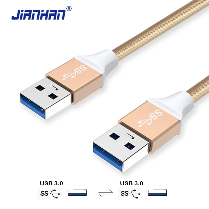Usb to Usb Cable Type a Male to Male Usb 3.0 Fast Extension Cable Super Speed HDD for Radiator Hard Disk Webcam Car MP3 Camera