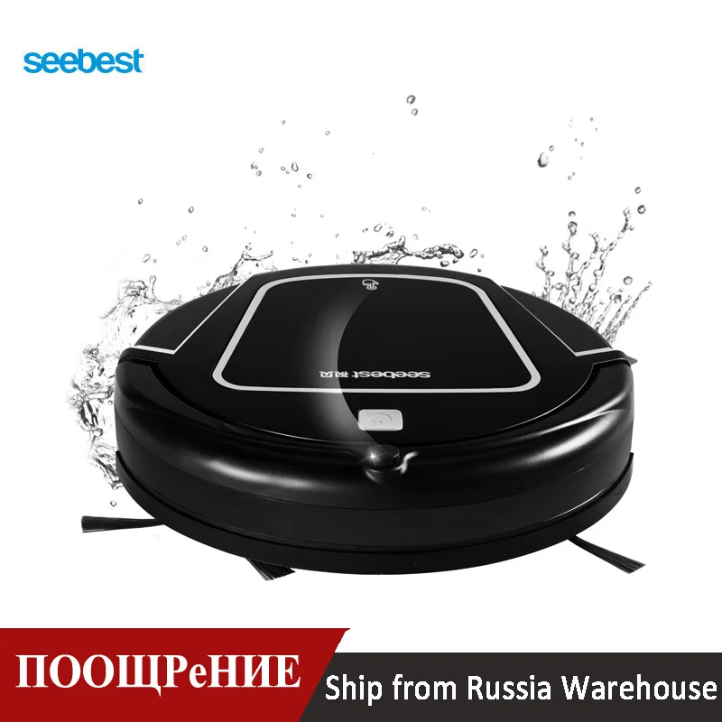 Seebest D730 MOMO 2.0 Wet Mopping Robot Vacuum Cleaner with Water Tank, Clean Robot Aspirator Time Schedule, Russia Warehouse