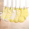 Chaussettes en coton pour nouveau-né, courtes pour fille et garçon, 10 pièces/lot = 5 paires ► Photo 2/6