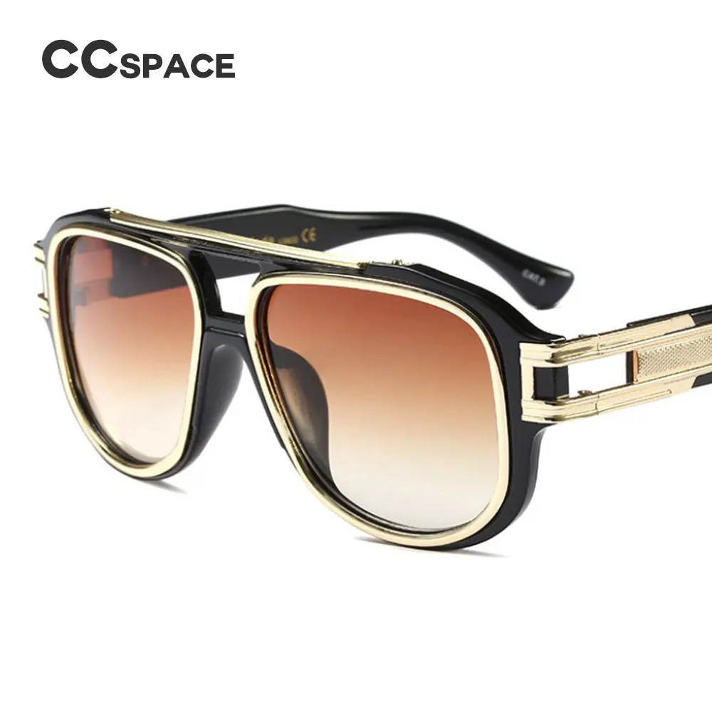 Квадратные Солнцезащитные очки больших размеров для мужчин и женщин с толстой металлической оправой, брендовые дизайнерские модные мужские и женские очки 45449