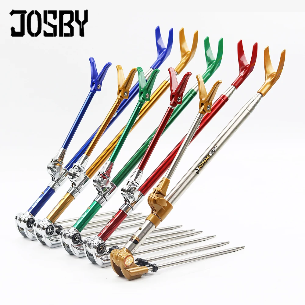 JOSBY 1.7M 2.1M  2.3M fishing rod bracket portable retractable folding 5color stainless steel fishing Rod Holder Telescoping