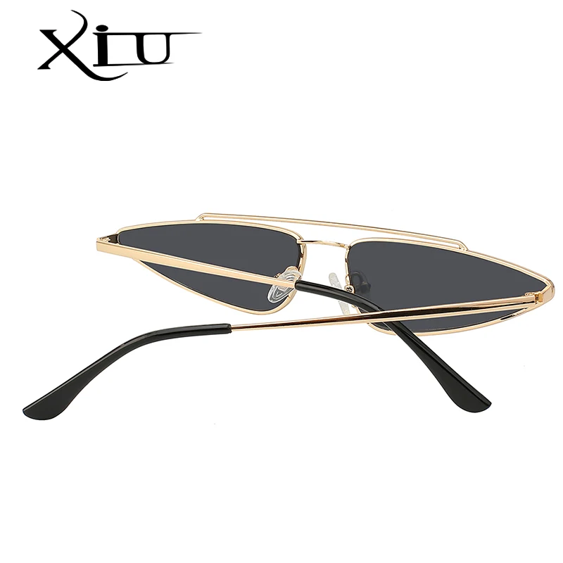 XIU брендовые дизайнерские солнцезащитные очки Cateyes женские модные металлическая