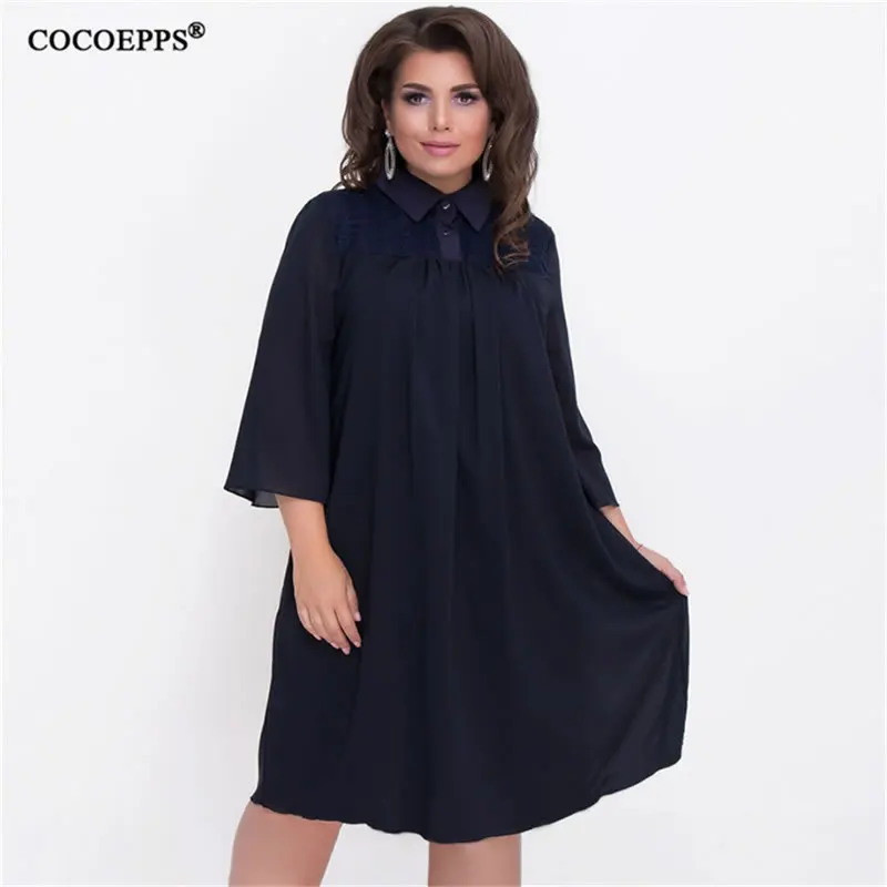 5XL 6XL 2019 осень большой Размеры женское кружевное платье Повседневная одежда