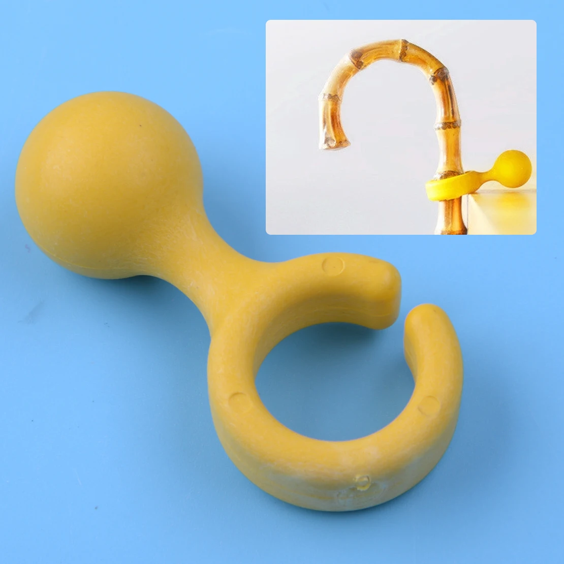 

Yellow Portable Easy-to-Use Clip On Desk or Table Rest Walking Stick Cane Holder Rack