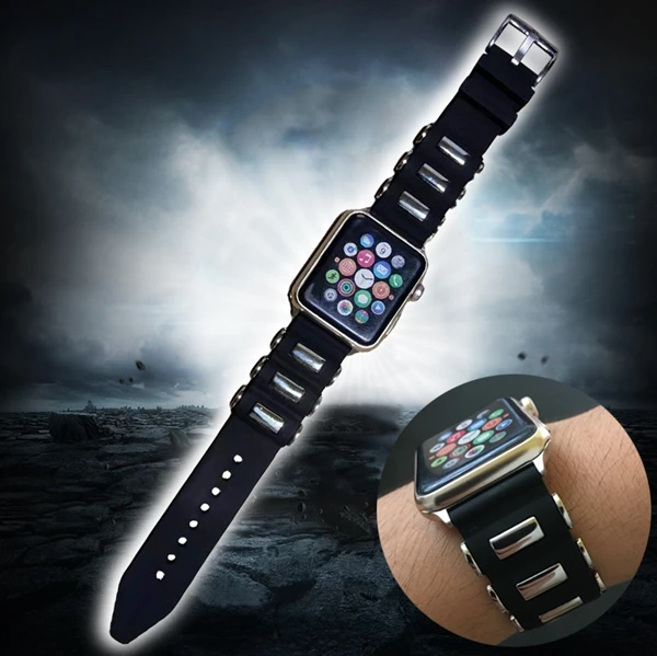 

reputation first strap For Apple Watch Series 4 3 2 1 Soft silicone for iWatch band Rubber army 40mm 44mm 38mm 42mmseries 5