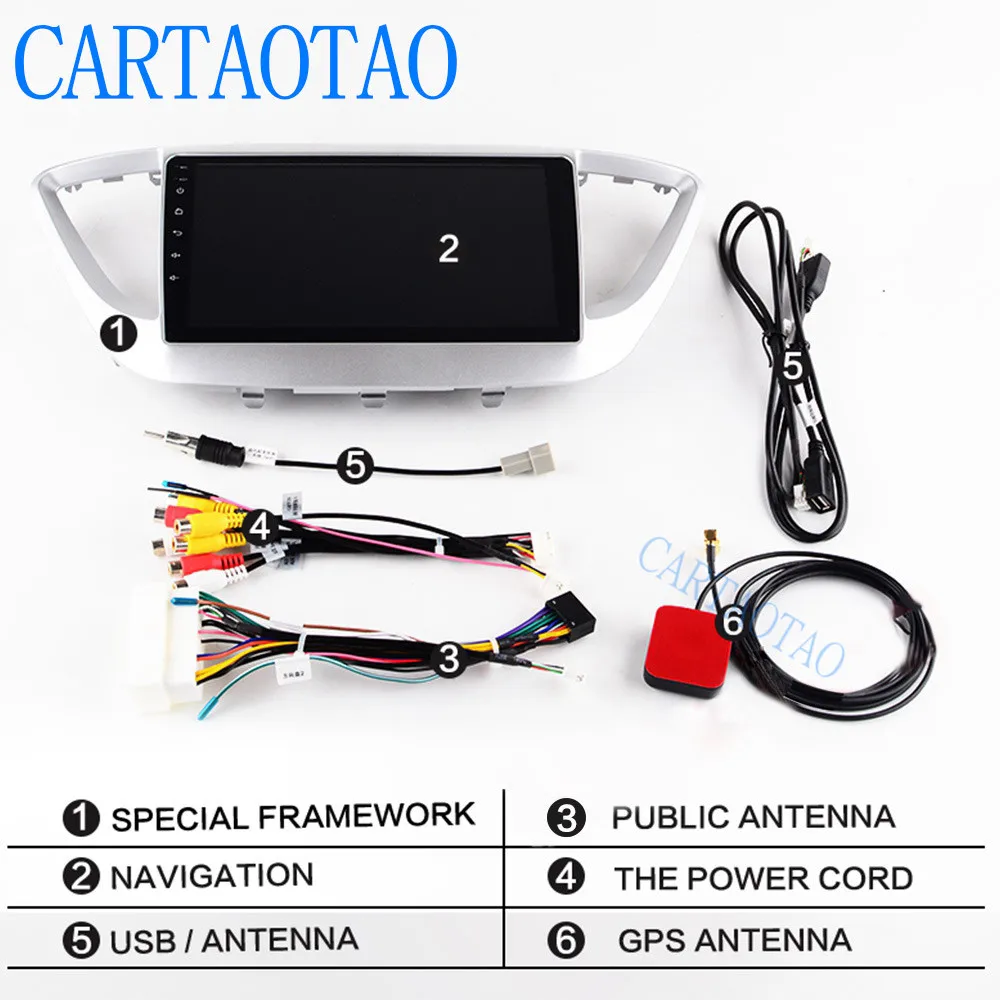 Sale Car Taotao 9 Android navigation 2Din car radio player Support mirror links car video multimedia player for Hyundai Verna Solaris 5