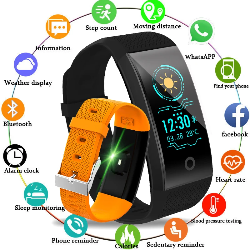

BANGWEI Smart Sports Watch Heart Rate Blood Pressure Monitoring Smart Watch Multi-function Page Fitness Pedometer For AndroidIOS