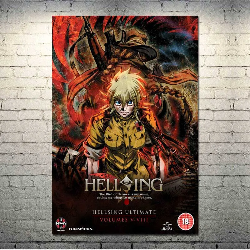 picture 6 HELLSING Hot аниме Искусство Шелковый Холст плакат 13x20 24x36 дюймов настенные картины-001 - Цвет: picture 6