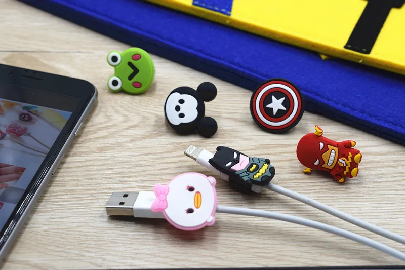 100 шт мультфильм милый силиконовый защита для usb-кабеля данных сетевой шнур защитный чехол кабель защитный чехол для кабеля для iPhone iPad