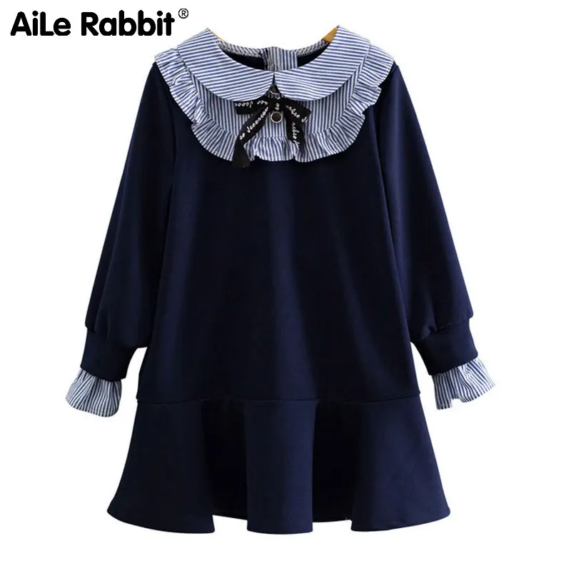 AiLe Rabbit/платье для девочек, новинка года, осенняя одежда платье принцессы с оборками женское платье с рыбьим хвостом