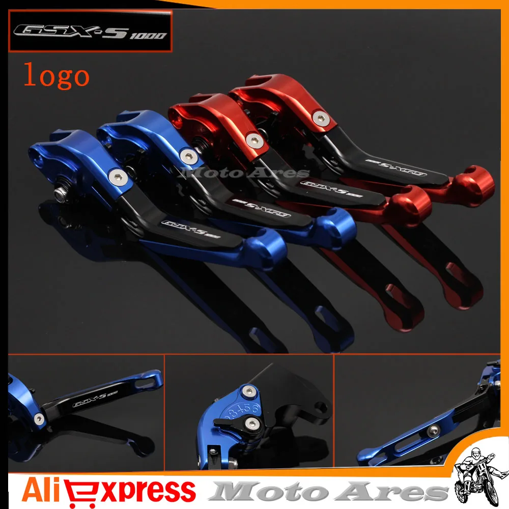Motorcycle CNC Folding Extendable Brake Clutch Levers Logo GSX-S1000 red For SUZUKI GSX-S 1000 1000F 2015-2016 RED | Автомобили и