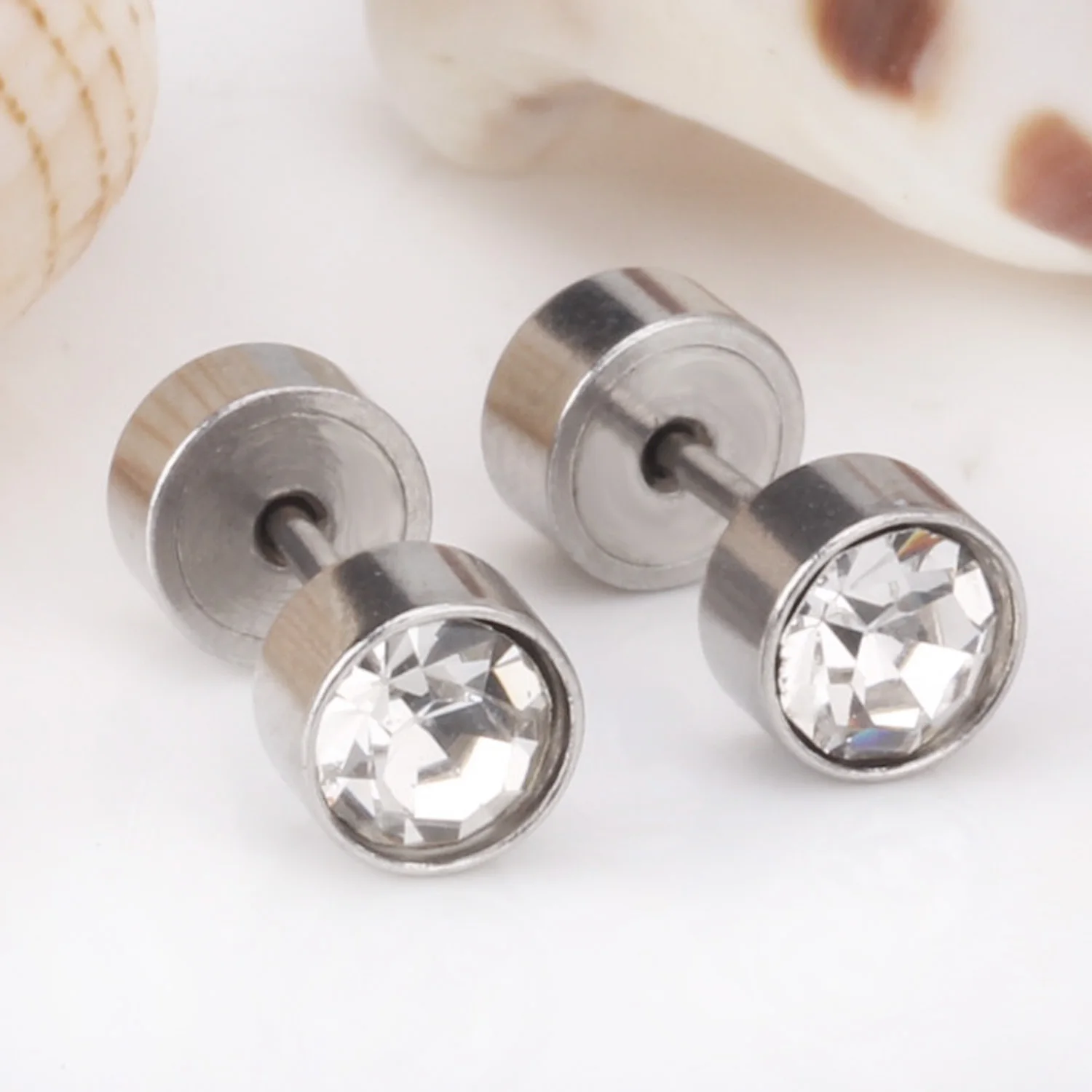 Роскошные стальные маленькие серебряные серьги-гвоздики из нержавеющей стали с кубическим цирконием, Размеры 3 мм/4 мм/5 мм, серьги-гвоздики для женщин/мужчин