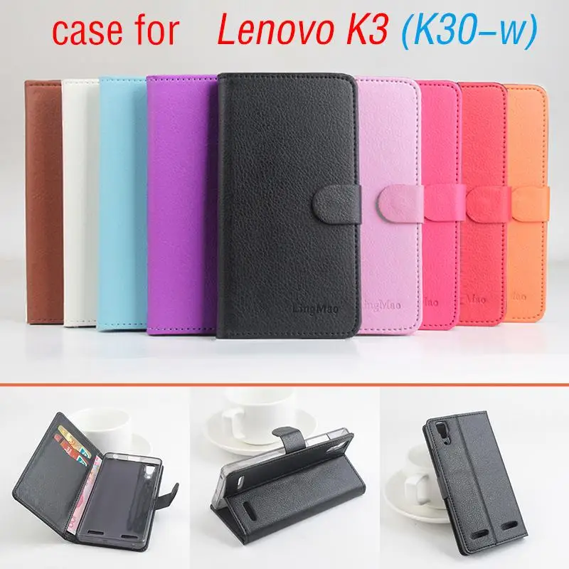 

For Lenovo K3/K30-W Litchi Grain Leather Case Cover for Lenovo K3 K30-W Luxury Phone Cases with Wallet Stand Card