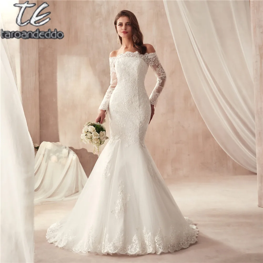 2021 Off The Shoulder Lace Mermaid 