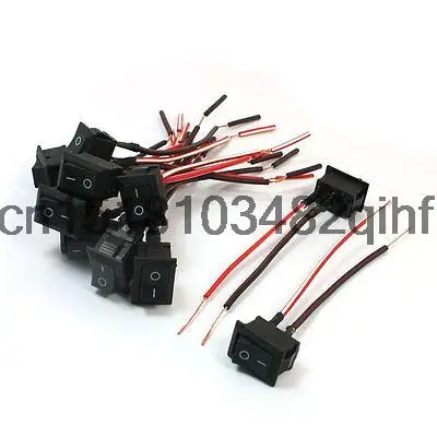 

10 Pcs SPST ON/OFF 2 Position Wired Snap In Rocker Switch 6A 250VAC 10A 125VAC