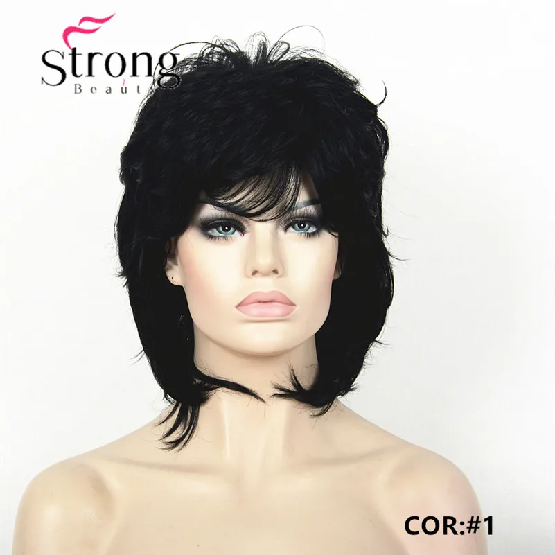 StrongBeauty короткие коричневый микс порывистый слоистых шаг полный синтетический парик Для женщин парики выбор цвета