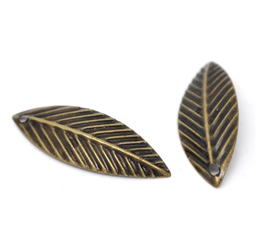 

DoreenBeads 500 Bronze Tone Leaf Charm Pendants 21x7mm (B14576), yiwu