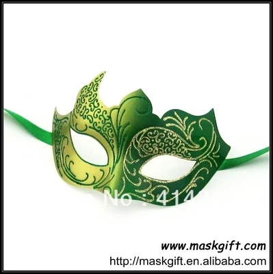 Потрясающие вечерние маскарадные маски для Хэллоуина высокого качества из зеленого пластика, Свадебная маска