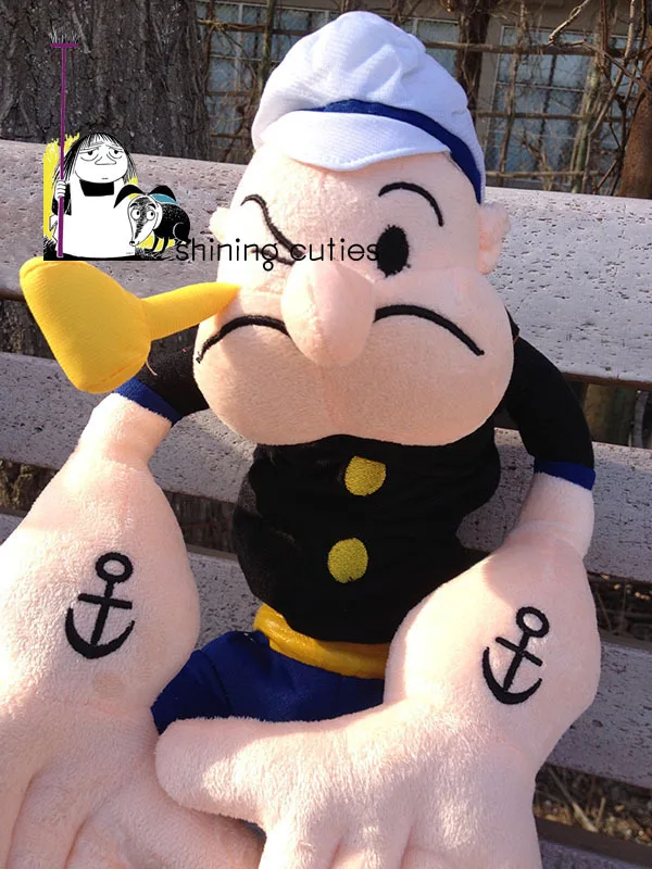 Большой Popeye моряк Popeye с трубой милые мягкие плюшевые игрушки куклы подарок для детей Коллекция подарков на день рождения