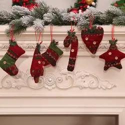 Рождественские украшения Ткань Висячие Подвески Подарок Санта Клаус со снеговиками, с северными оленями игрушка кукла подвесные