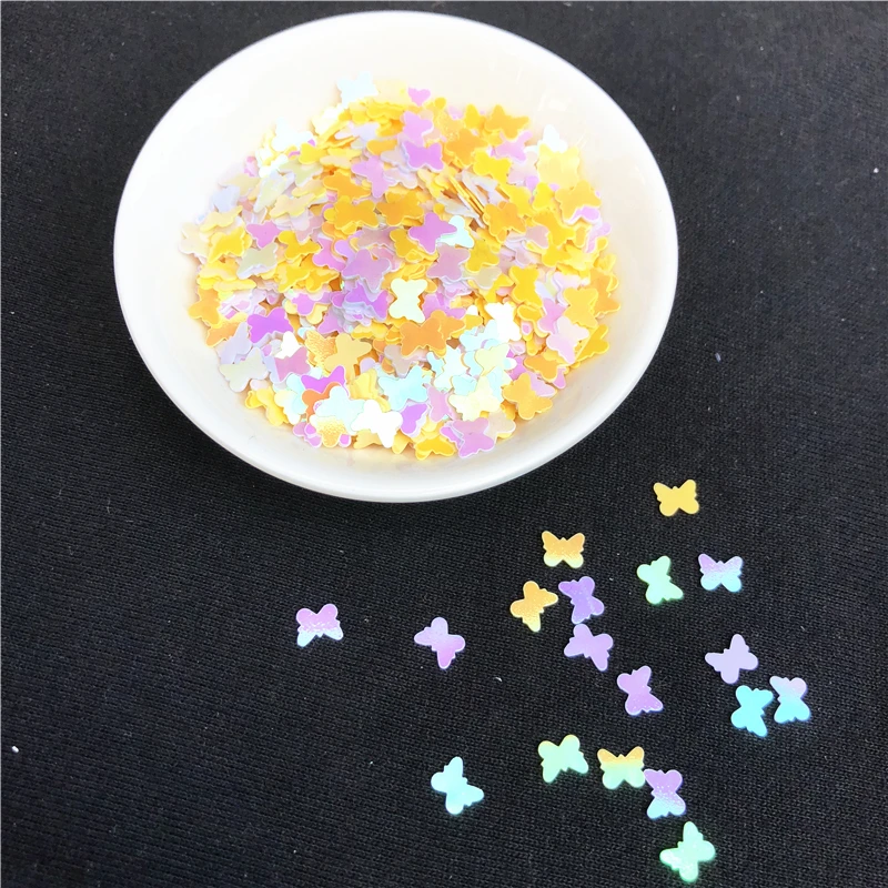

AB Yellow 2000Pcs 5*6mm Flat Butterfly Shape Loose Sequins Paillettes for Nails Beauty,Lady manicure,wedding decoration confetti