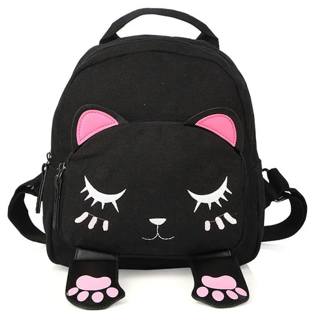 Cute Cat Backpack School Women Pu Leather Backpacks for Teenage Girls