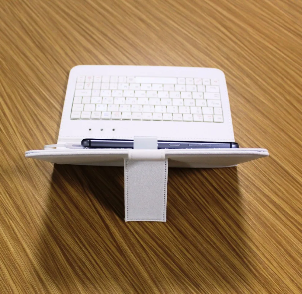 3-in-1 mobile phone case holder stand USB wired keyboard protector PU for Android OTG smartphones huawei xiaomi Samsung meizu